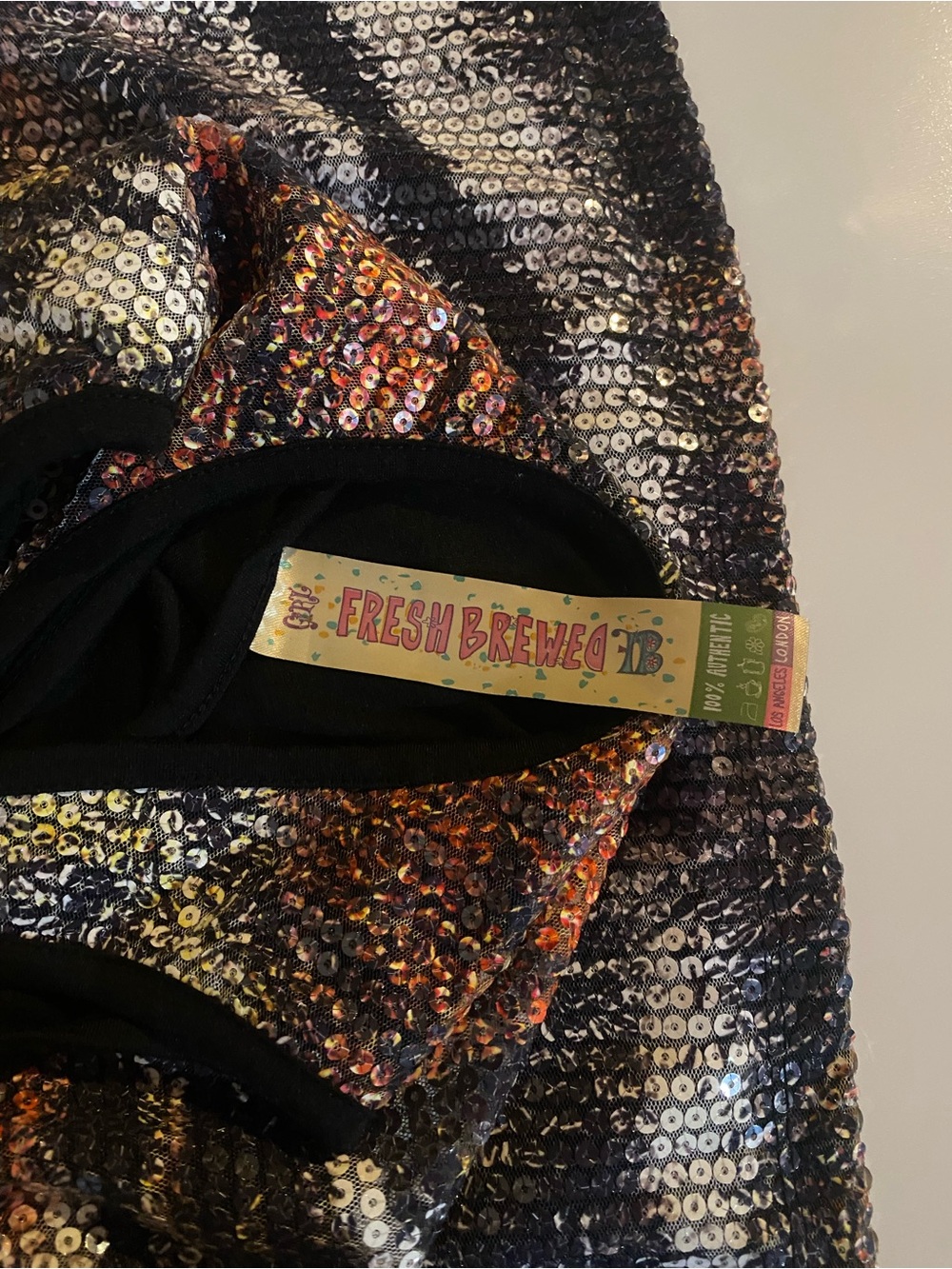 Y2k Retro Glam Maximalist Fresh Brewed Sequin Tiger Face Tank Top Size Large - Picture 3 of 6